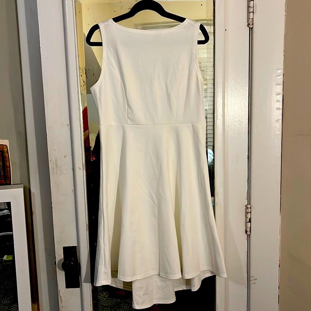 REORIA Sleeveless Boat Neck High Low Vintage Cocktail Skater Swing Dress NWT